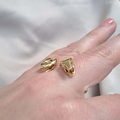 Vintage Boucheron Gold Double Finger Snake Ring