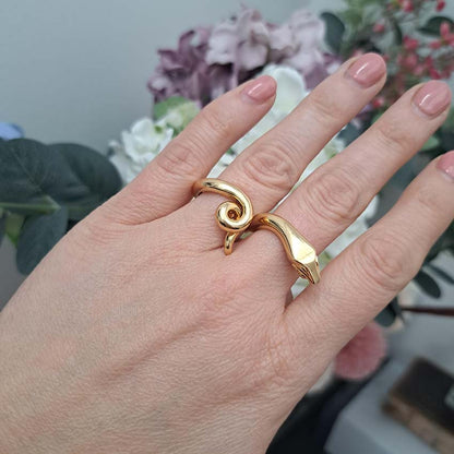 Vintage Boucheron Gold Double Finger Snake Ring