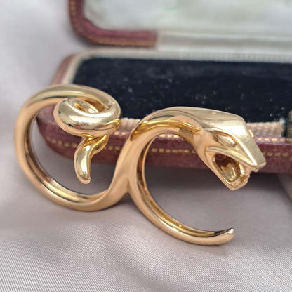 Vintage Boucheron Gold Double Finger Snake Ring