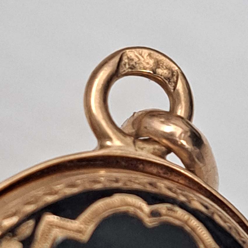 Antique Enamel and Gold Portrait Locket Pendant