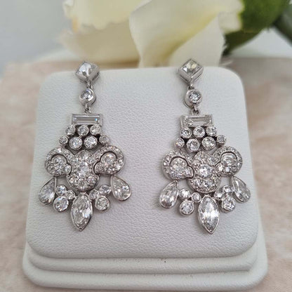 Belle Epoque Antique 2.30ct Diamond Chandelier Drop Earrings