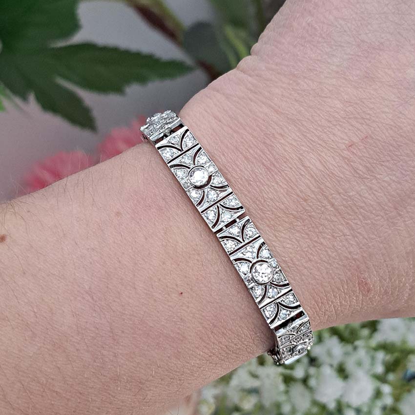 Art Deco Diamond Panel Bracelet