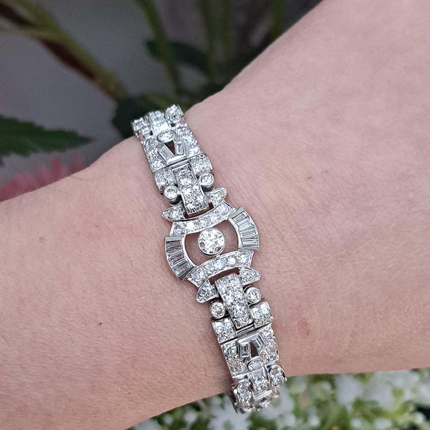 Vintage Art Deco Platinum Diamond Bracelet
