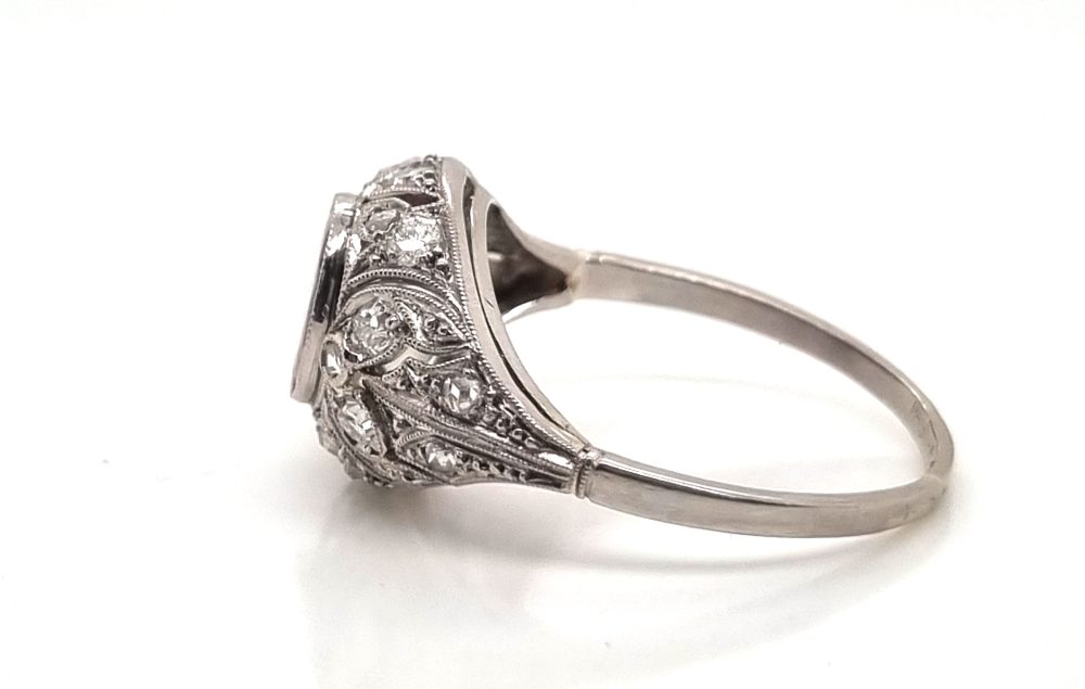 Art Deco Natural Burma Ruby and Diamond Ring