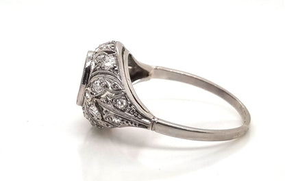 Art Deco Natural Burma Ruby and Diamond Ring