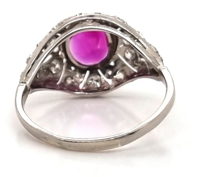 Art Deco Natural Burma Ruby and Diamond Ring