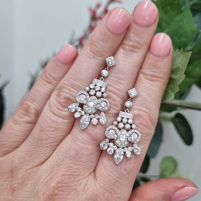 Belle Epoque Antique 2.30ct Diamond Chandelier Drop Earrings