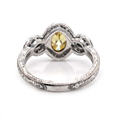 GIA Fancy Yellow and Pink Diamond Trilogy Cluster Ring