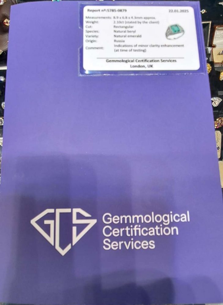 Edwardian Antique 2.10ct Emerald and Diamond Cluster Ring