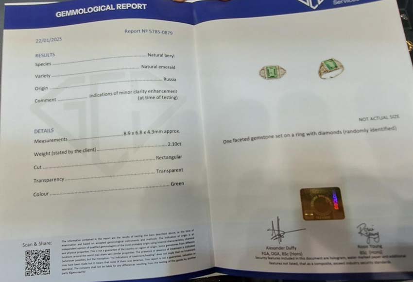 Edwardian Antique 2.10ct Emerald and Diamond Cluster Ring