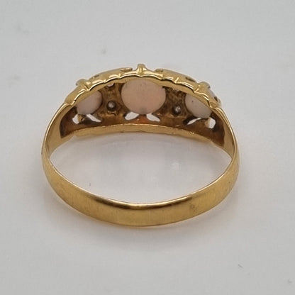 Antique Opal and Diamond Ring in 18ct Yellow Gold