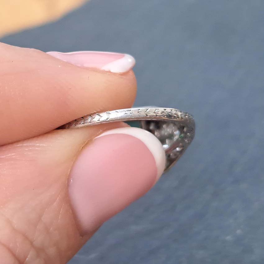 Edwardian Antique 2.10ct Emerald and Diamond Cluster Ring