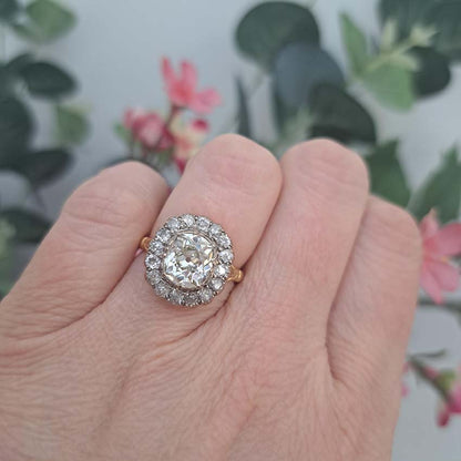 Old Cut Diamond Cluster Ring, 2.15 carats