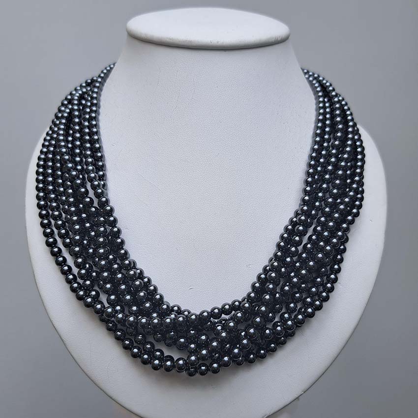 Pre Owned Tiffany and Co Hematite Bead Necklace
