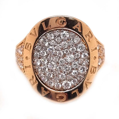 Bvlgari Pave Diamond Oval Panel Statement Ring