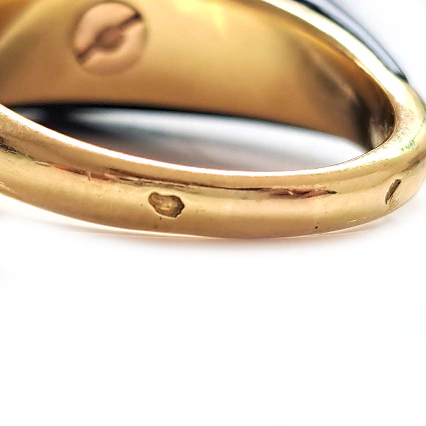 Mauboussin French Black Enamel and Diamond Ring