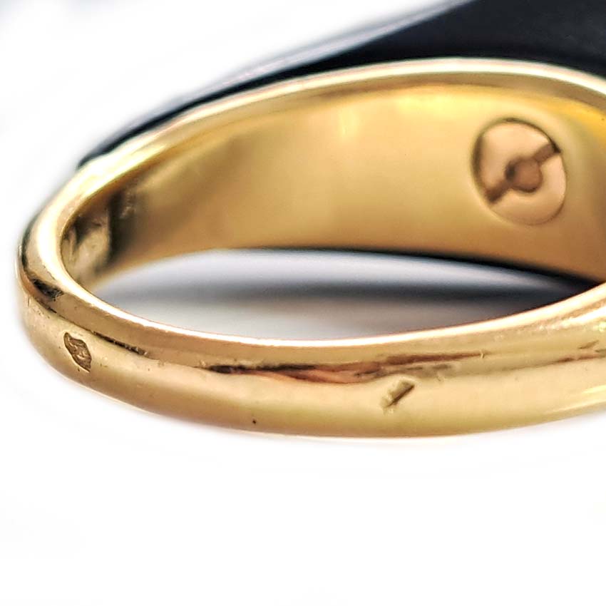 Mauboussin French Black Enamel and Diamond Ring