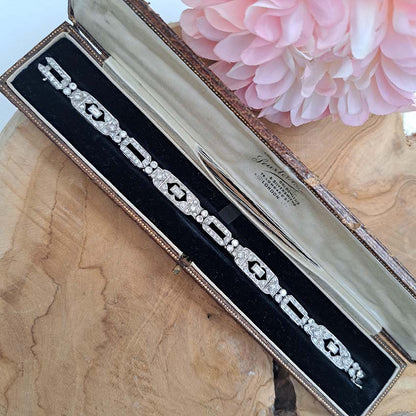 Art Deco Diamond Bracelet, Platinum 1920s, 3.50cts