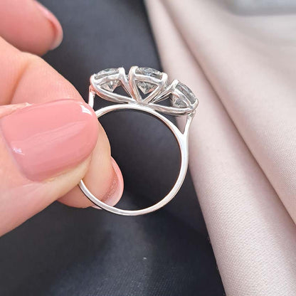 Traditional 3.14ct Diamond Three Stone Engagement Ring