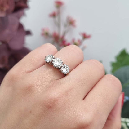 2.5ct Diamond Three Stone Engagement Ring in Platinum