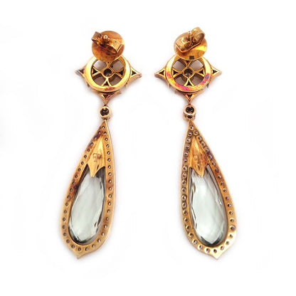 Aquamarine Diamond Cluster Drop Earrings by Theo Fennell