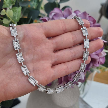 Contemporary Diamond Cluster Necklace, 10 carat total