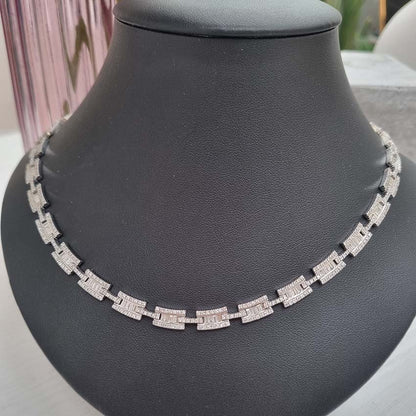Contemporary Diamond Cluster Necklace, 10 carat total