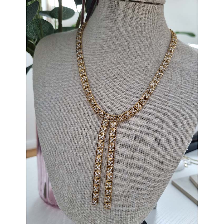 Italian Chimento Diamond Set 18ct Yellow Gold Necklace, 10 carats