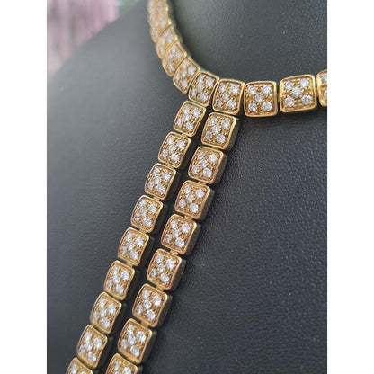 Italian Chimento 10cts Diamond Set 18ct Yellow Gold Necklace Split Pendant Drop