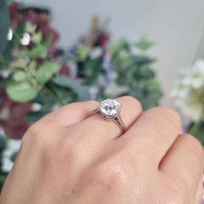 3.10ct Old European Cut Diamond Solitaire Engagement Ring