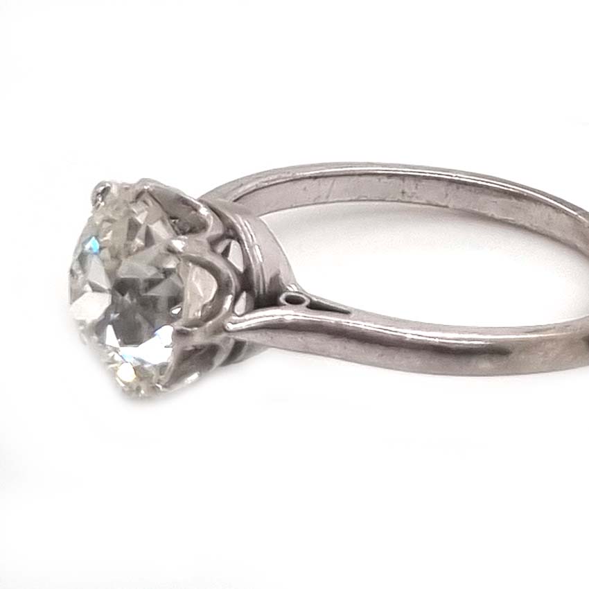 3.10ct Old European Cut Diamond Solitaire Engagement Ring
