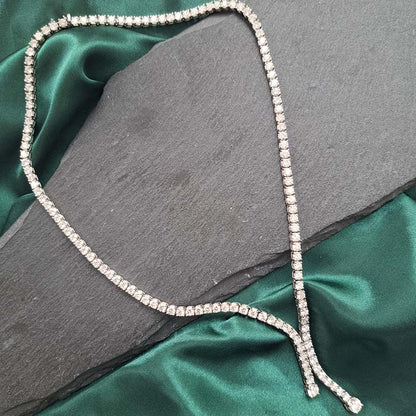 Fine Diamond Line Necklace in 18ct Gold, 20 carat total