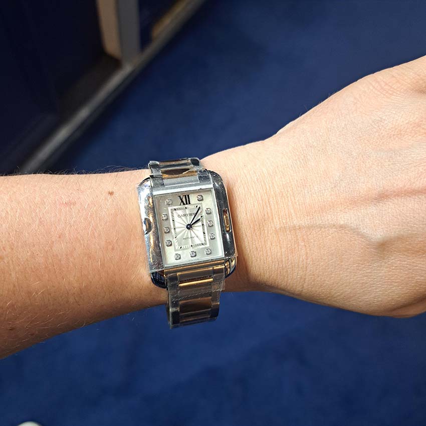 Cartier Tank Anglaise Large Steel and Rose Gold Watch