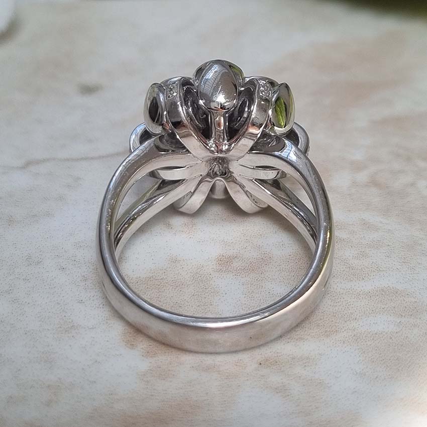 Contemporary 1ct Diamond Flower Cluster Dress Ring