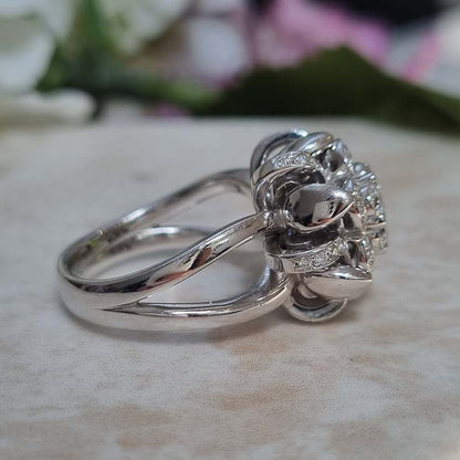 Contemporary 1ct Diamond Flower Cluster Dress Ring