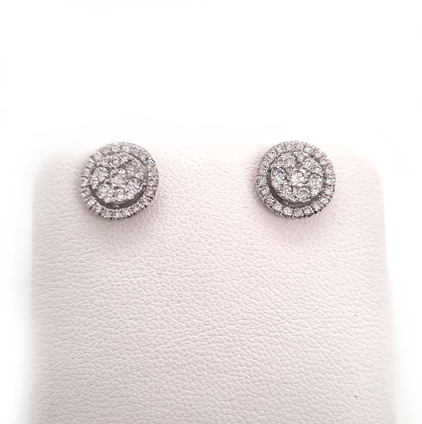 South Sea Pearl and Diamond Cluster Drop Earrings, 0.85 carats