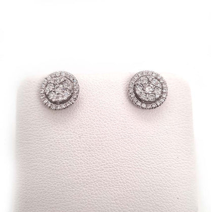 South Sea Pearl and Diamond Cluster Drop Earrings, 0.85 carats