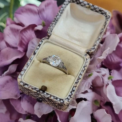 1.50ct Diamond Solitaire Engagement Ring with Baguette Shoulders