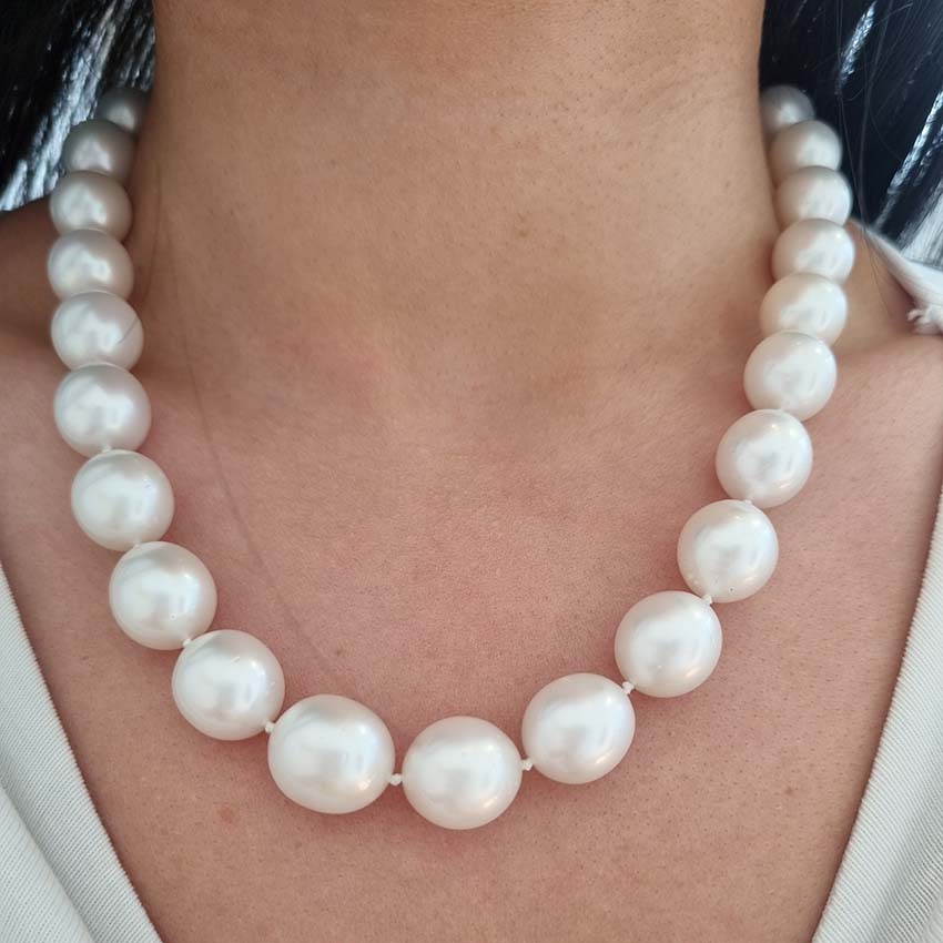 South Sea Pearl Necklace with Diamond Clasp
