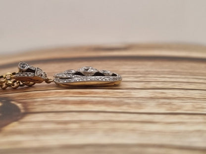 Antique Edwardian Diamond Plaque Pendant