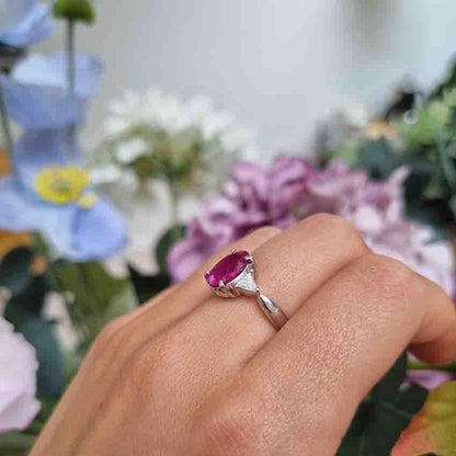 Burma Ruby No Heat 2.60 Carat and Diamond Engagement Ring