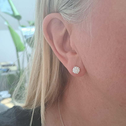 3ct Diamond Solitaire Stud Earrings, 3.01 carats