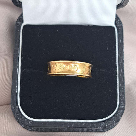 Vintage Tiffany and Co 1837 Collection 18ct Yellow Gold Band Ring
