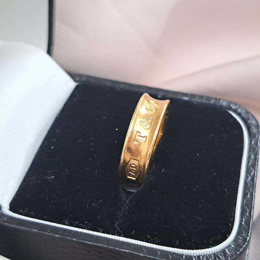 Vintage Tiffany and Co 1837 Collection 18ct Yellow Gold Band Ring