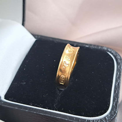 Vintage Tiffany and Co 1837 Collection 18ct Yellow Gold Band Ring