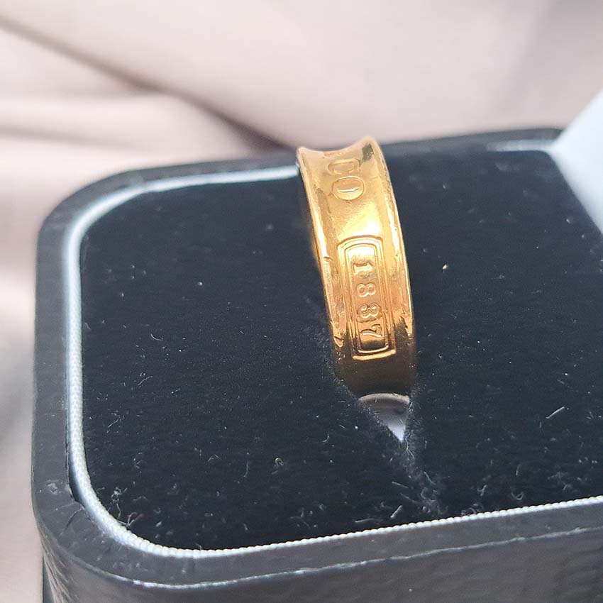 Vintage Tiffany and Co 1837 Collection 18ct Yellow Gold Band Ring