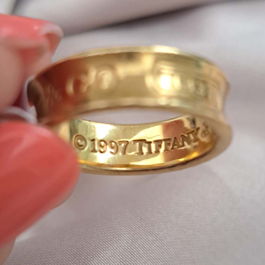 Vintage Tiffany and Co 1837 Collection 18ct Yellow Gold Band Ring