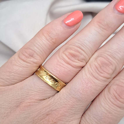 Vintage Tiffany and Co 1837 Collection 18ct Yellow Gold Band Ring