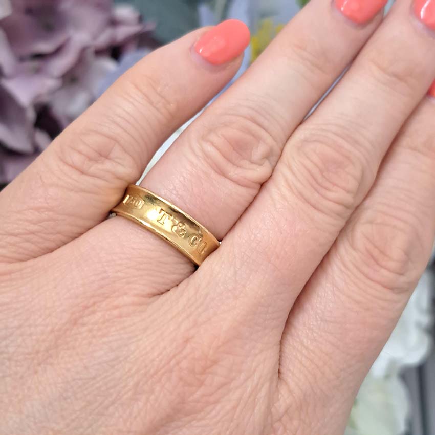 Vintage Tiffany and Co 1837 Collection 18ct Yellow Gold Band Ring