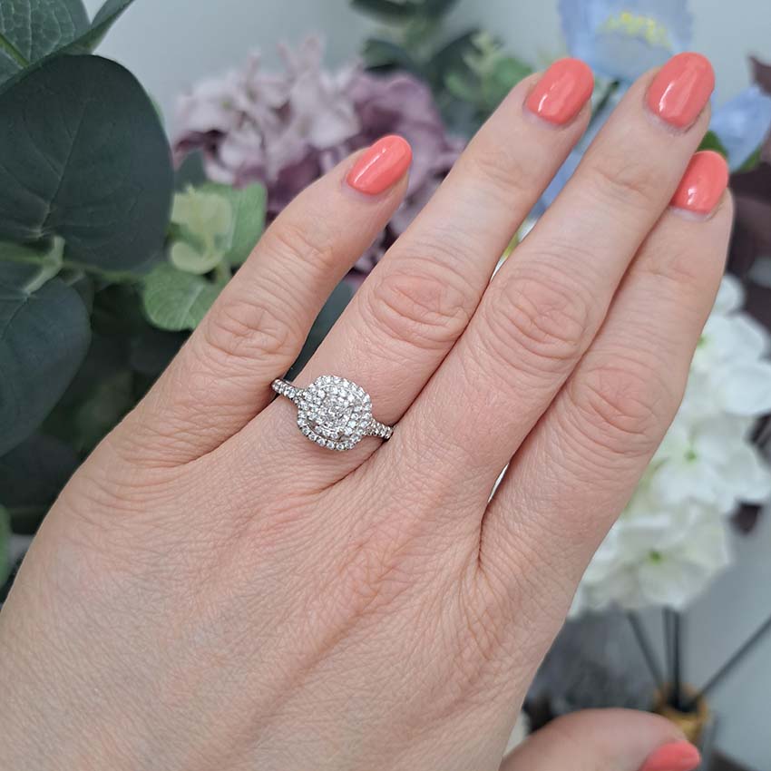 Tiffany and Co Soleste Diamond Cluster Engagement Ring